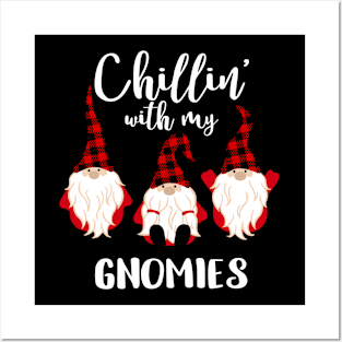 Funny Chilling With My Gnomies Merry Christmas Women Kids Posters and Art